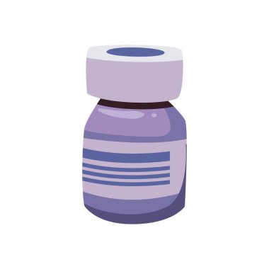 beyaz üzerinde düz ilaç şişesi