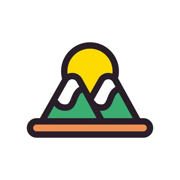 Flat Mountain Illustration White — Vector de stock