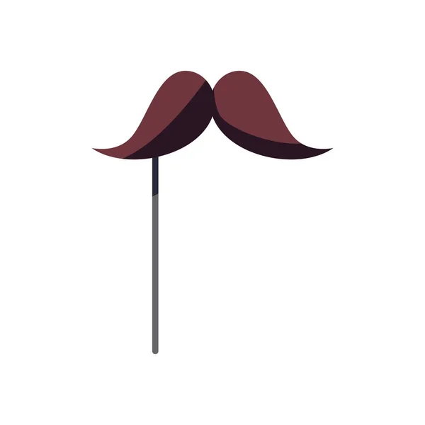Flat Party Moustache White — Vettoriale Stock