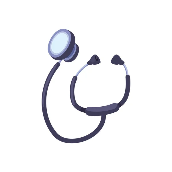 Flat Stethoscope Design White — 스톡 벡터