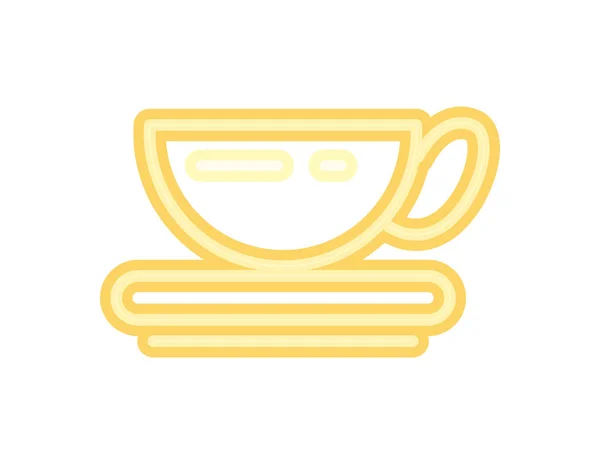 Flat Neon Coffee Cup White — Stockvector