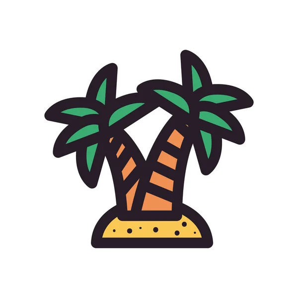 Flat Palms Design White —  Vetores de Stock