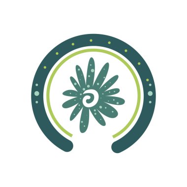 Beyaz üzerine düz doğa amblemi