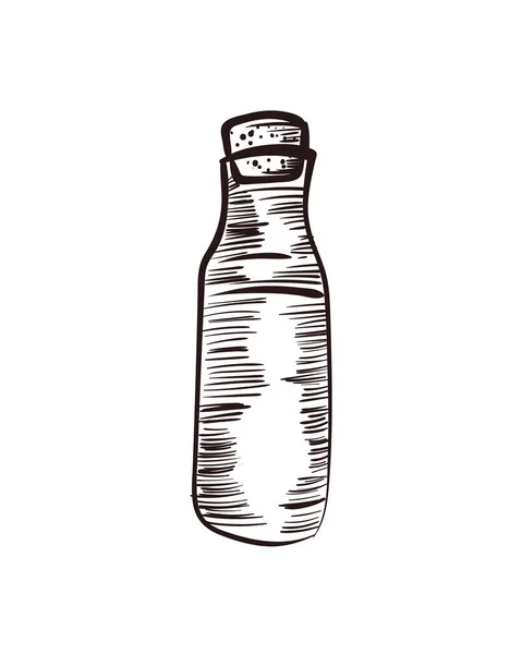Bottiglia Latte Piatto Bianco — Vettoriale Stock
