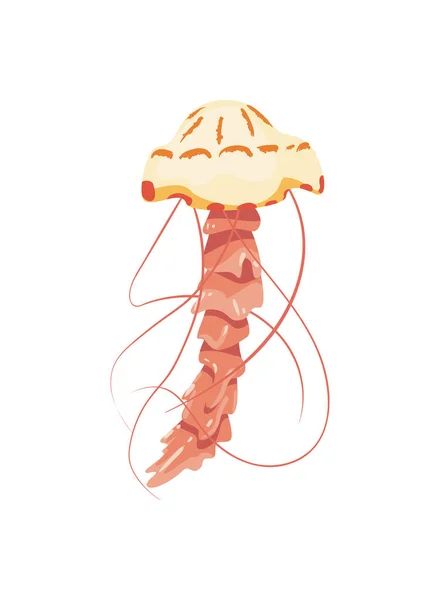 Flat Cute Jellyfish White — Διανυσματικό Αρχείο