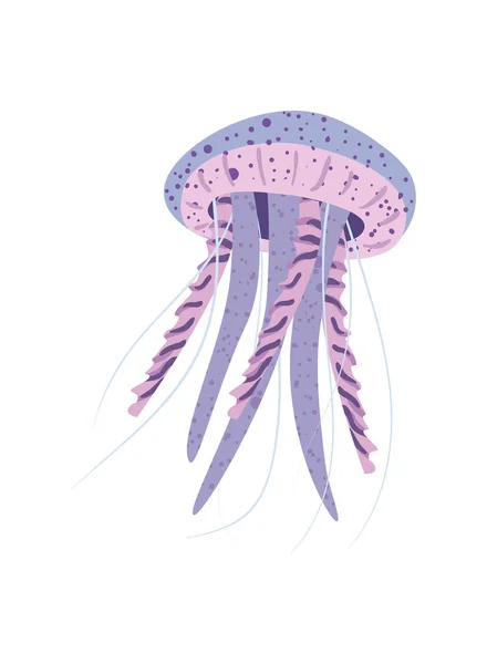 Flat Jellyfish Design White — Stock Vector