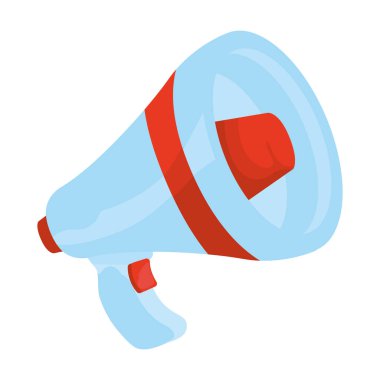 colored megaphone design over white