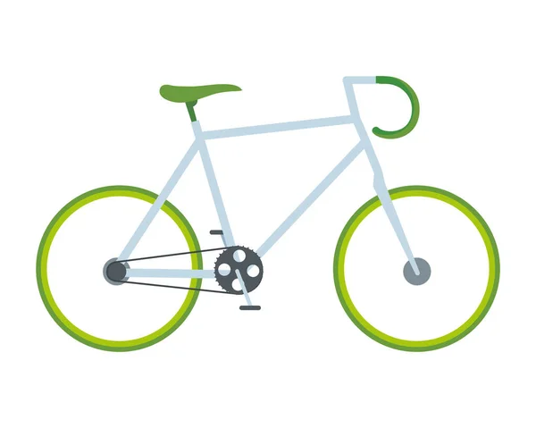 Green Bike Illustration White — Stok Vektör