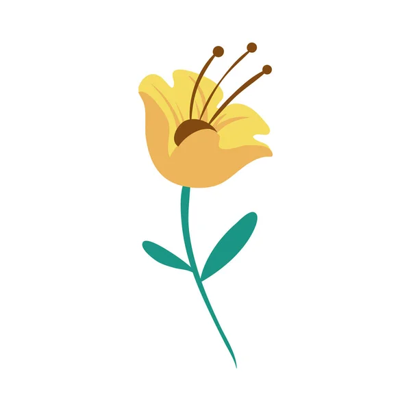 白の上に黄色い花のデザイン — ストックベクタ