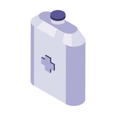 isometric drug bottle over white