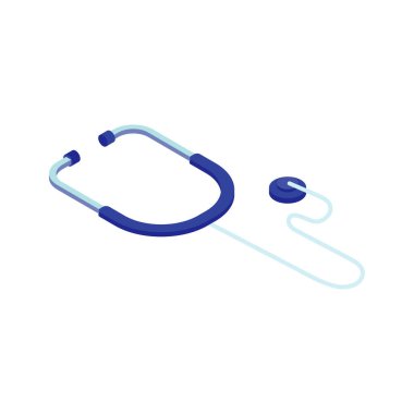 isometric medical stethoscope over white