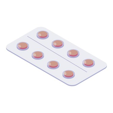 isometric medical pill over white