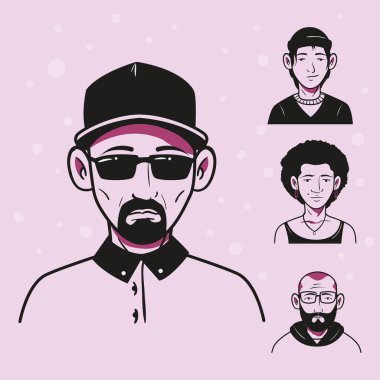 people group poster over pink