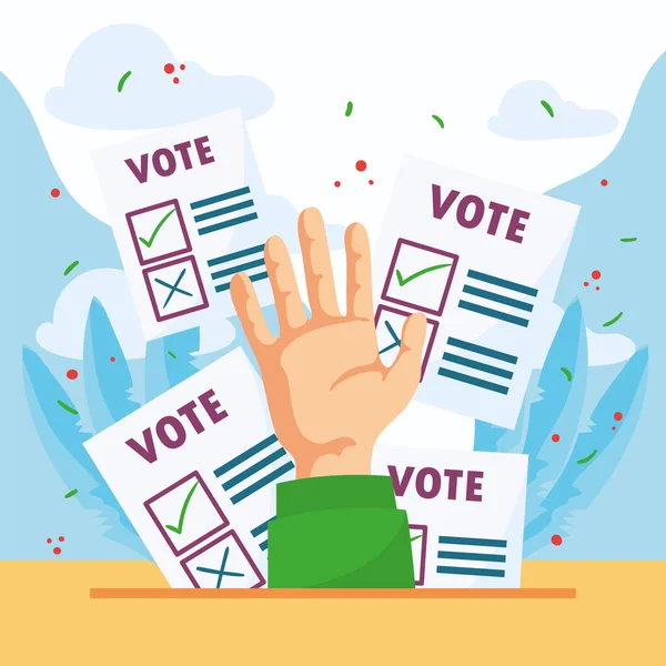 Illustration Voting Hand Votes — стоковый вектор