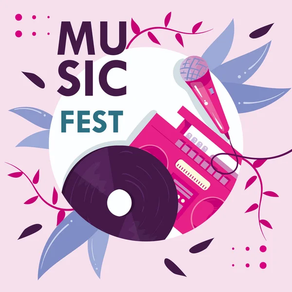Music Festival Illustration Music Stuff — Vettoriale Stock