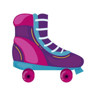 retro rollerskate design over white