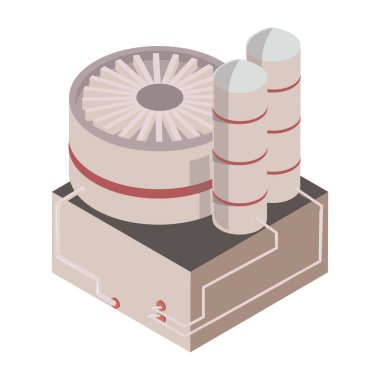 isometric factory design over white