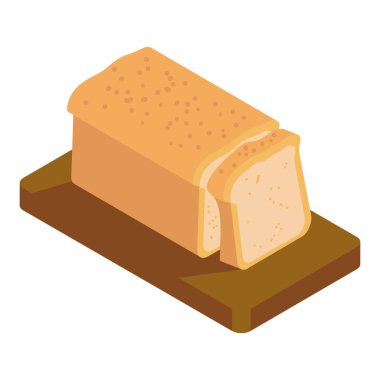 isometric bread design over white