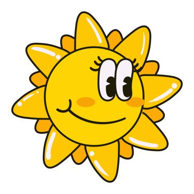 cartoon sun design over white