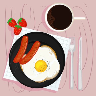 poster of breakfast with eggs and sausages