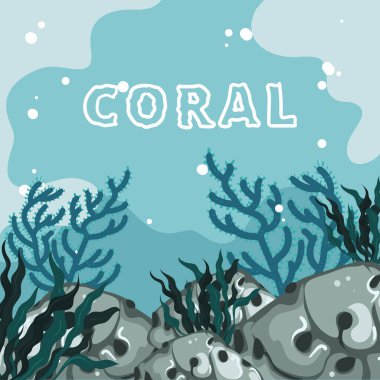 sea coral poster with lettering