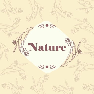 nature label poster with flowers