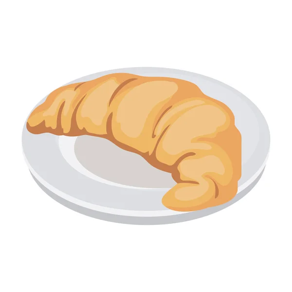 Isometric Croissant Design White — Image vectorielle