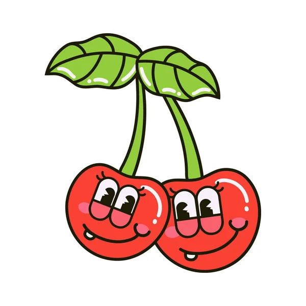 Cartoon Cherry Design White — Image vectorielle