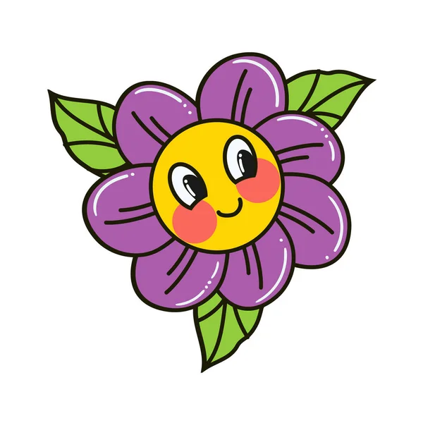 Cartoon Flower Design White — Vector de stock