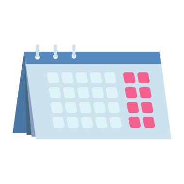 colored calendar design over white