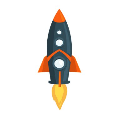 colored rocket design over white