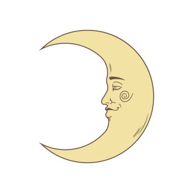 tarot moon design over white