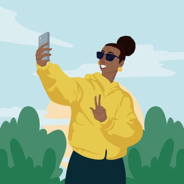 poster of woman smiling doing a selfie