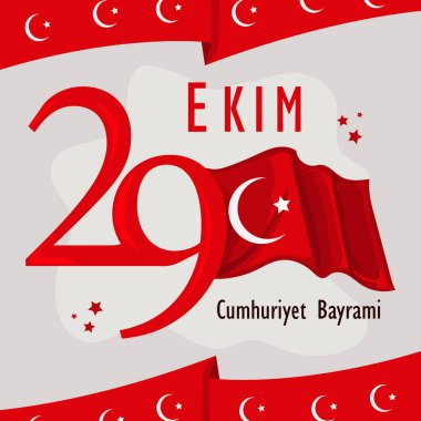 turkey ekim card with flag