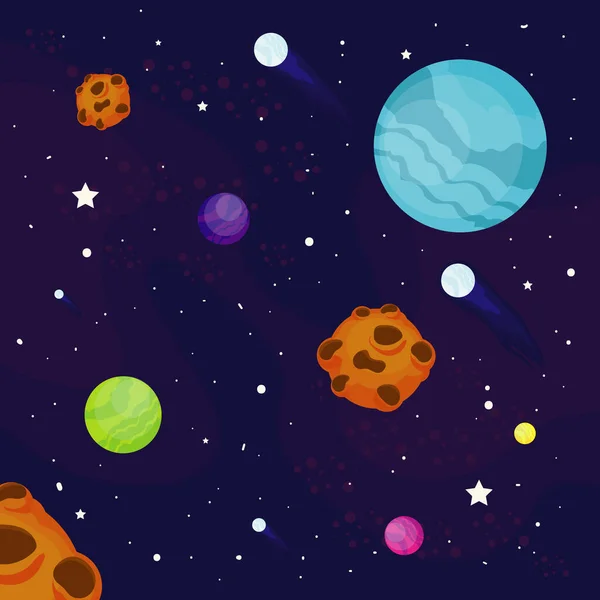 Cartel Universe Planets — Stockový vektor