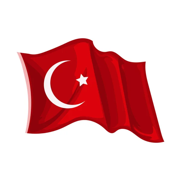 Дизайн Турецкого Флага Над Белым — стоковый вектор