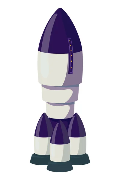 Conception Fusée Violette Sur Blanc — Image vectorielle