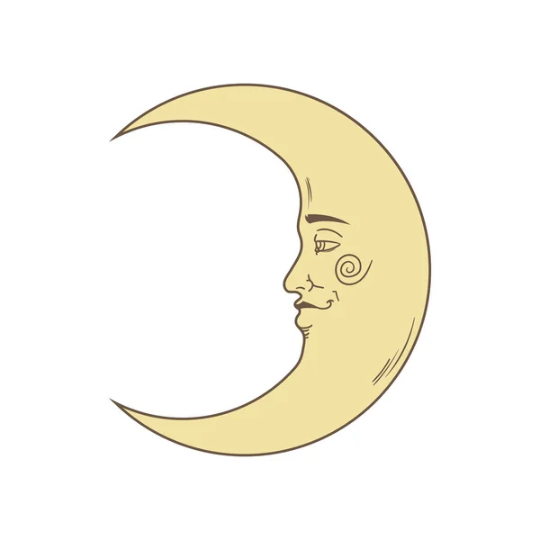 Tarot Moon Design White — Stockvector