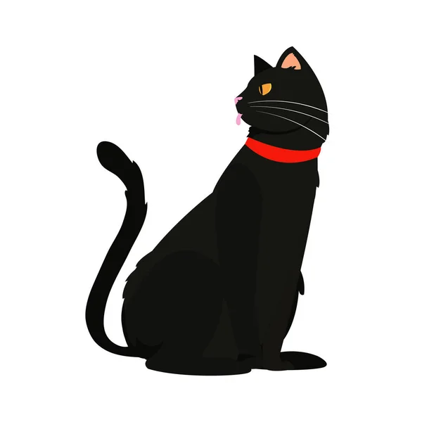 Black Cat Design White — Vetor de Stock