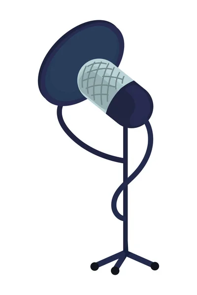 Podcast Microphone Design White — Stock Vector