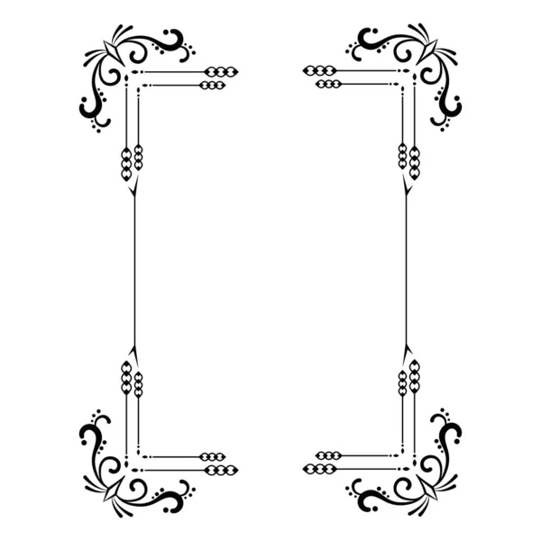 Black Vintage Ornament Frame White — Stok Vektör