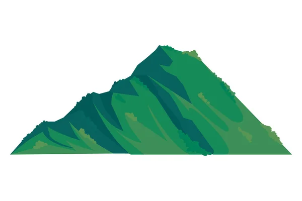 Illustration Montagne Verte Sur Blanc — Image vectorielle