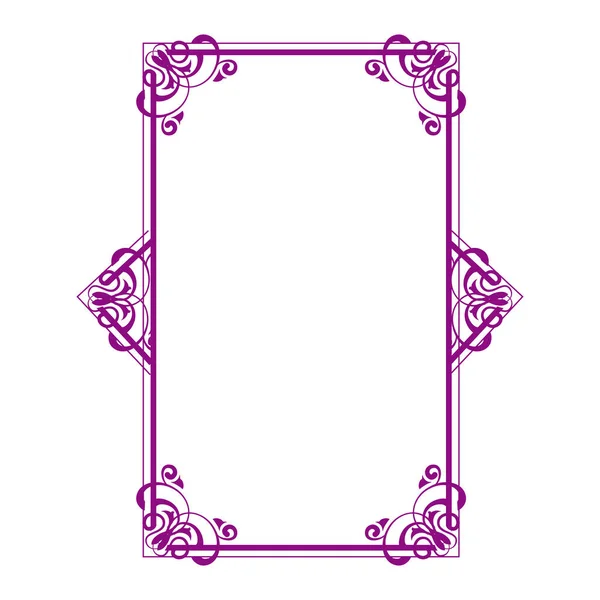 Purple Vintage Ornament Frame White — Wektor stockowy