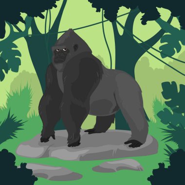 colored gorilla poster on the jungle