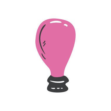 Düz pembe ampul beyaz üzerine