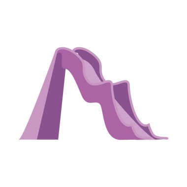 flat purple water park slide over white