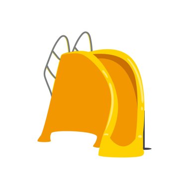 flat yellow water park slide over white