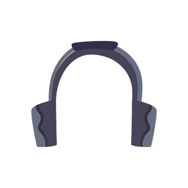 flat headphones design over white