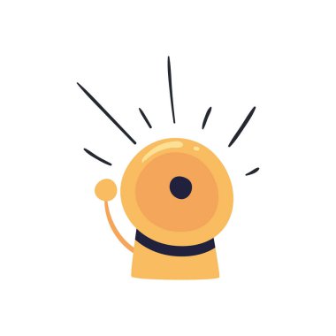 flat alarm bell over white