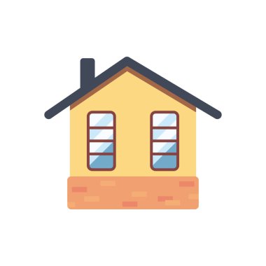 flat yellow house over white